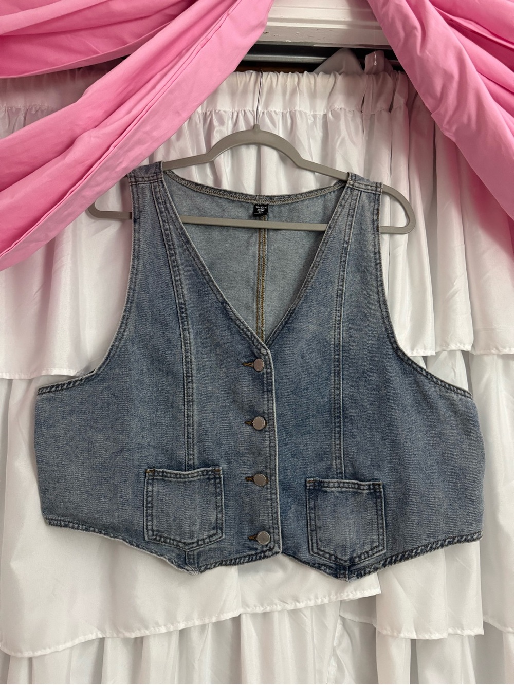Shein blue denim festival vest - Picture 2 of 3